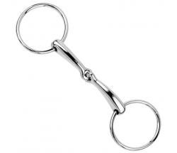 NICKEL-PLATED IRON RING SNAFFLE WITH THIN MOUTHPIECE - 2482