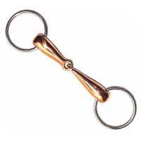 RING SNAFFLE HOLLOW STAINLESS STEEL WITH COPPER MOUTHPIECE