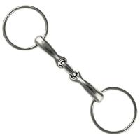 SNAFFLE JOINTED BIT STAINLESS STEEL FULL CURVED MOUTH WITH CENTRAL OLIVE