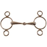 HOLLOW STANLESS STEEL CONTINENTAL GAG BIT 3-RING CHEEKS