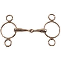 HOLLOW STANLESS STEEL CONTINENTAL GAG BIT 3-RING CHEEKS