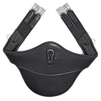 BLACK LEATHER BELLY PROTECTOR GIRTH