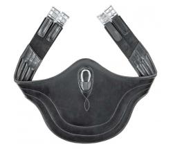 EQUESTRO LEATHER BELLY PROTECTOR GIRTH WITH ELASTIC SUPPORTS - 2886