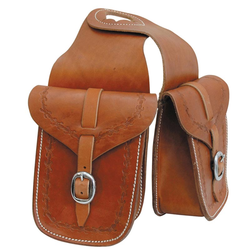 Front saddlebag lakota border stamp leather - 0279