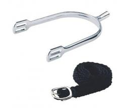 SPURS ENGLISH IRON CHROME COMPLETE WITH STRAPS - 3040