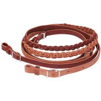 BARREL REINS IN BRAIDED LEATHER