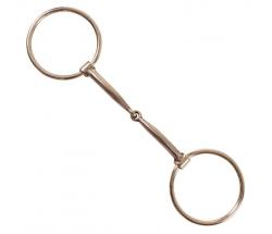 STAINLESS STEEL AMERICAN RINGS SNAFFLE BIT MOUTHPIECE WITH COPPER INLAYS - 4538