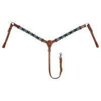WESTERN BREASTCOLLAR LEATHER WITH NAVAJO BEADS