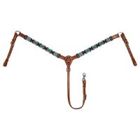 WESTERN BREASTCOLLAR LEATHER WITH NAVAJO BEADS