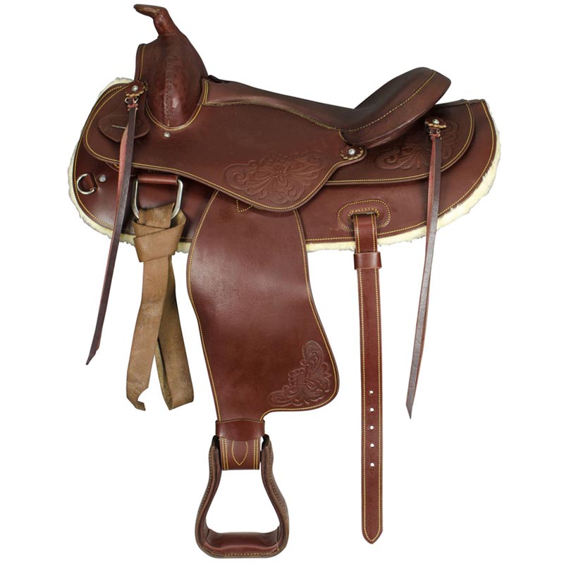 Western saddle lakota grased leather round skirt - 4869