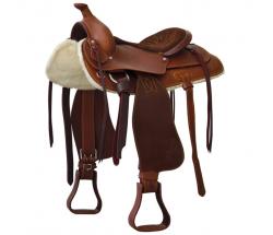 WESTERN SADDLE FLORAL TOOLED SUEDE LEATHER SEAT - 4876
