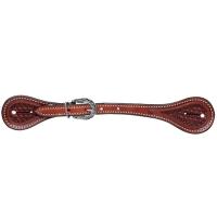 TATTINI WESTERN STRAPS FOR SPURS WITH BASKET DECORATION