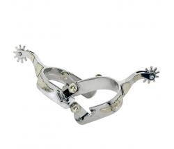 WESTERN STAINLESS STEEL SPURS WITH ALPACA FEATHER - 5124