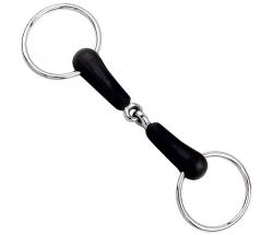 SNAFFLE BIT JOINTED LOOSE RING RUBBER MOUTH - 2538