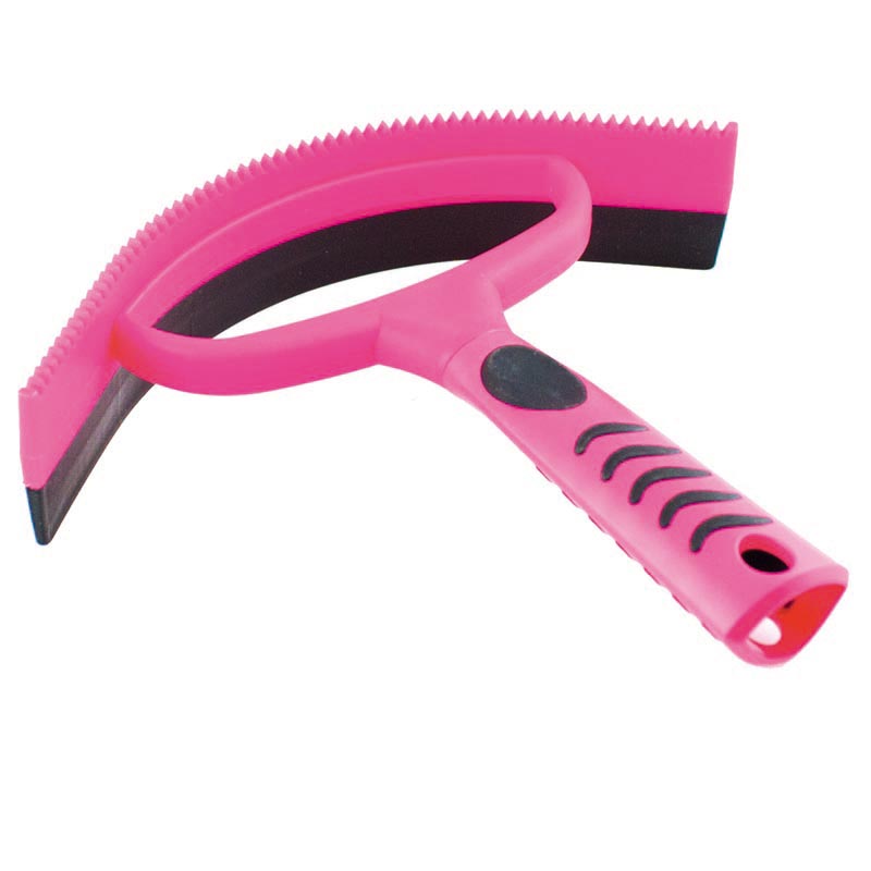 Curved sweat scraper soft rubber handle grip - 0703