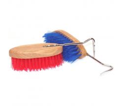 HORSE BRUSH WITH SYNTHETIC BRISTLES AND HOOF PICK 210x65 mm - 0747
