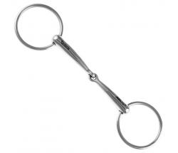 METALAB JOINTED SNAFFLE RING BIT WITH SATIN MOUTHPIECE - 2467