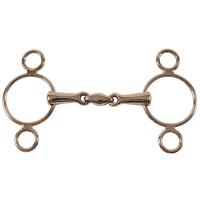 PESSOA GAG BIT STAINLESS STEEL DOUBLE JOINT 3 RING CHEEKS