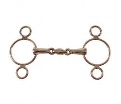 PESSOA GAG BIT STAINLESS STEEL DOUBLE JOINT 3 RING CHEEKS - 2595