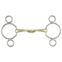 PESSOA GAG BIT STAINLESS STEEL DOUBLE JOINT 3 RING CHEEKS METALAB