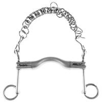 METALAB WEYMOUTH PELHAM BIT WITH LONG CHEEKS SUPER LIGHT DRESSAGE