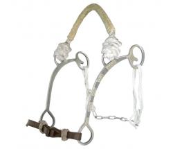 BIT HACKAMORE WITH BOSAL RAWHIDE AND CURB CHAIN - 3803