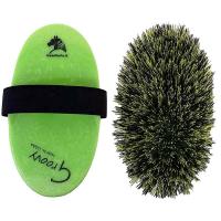OVAL GROOVY HAAS HORSE BRUSH WITH MEDIUM SYNTHETIC BRISTLES 170x90 mm - 0760