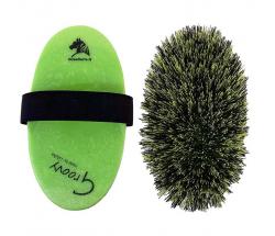 OVAL GROOVY HAAS HORSE BRUSH WITH MEDIUM SYNTHETIC BRISTLES 170x90 mm - 0760