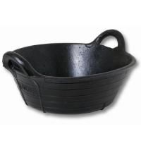 LOW FEEDER BUCKET WITH HANDLE IN RUBBER FOR HORSES