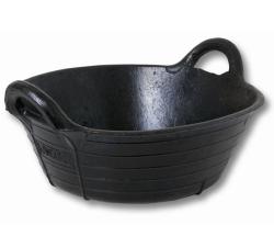 LOW FEEDER BUCKET WITH HANDLE IN RUBBER FOR HORSES - 6301