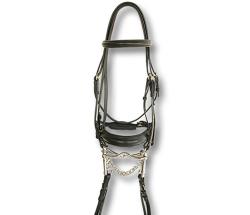 LEATHER DRESSAGE BRIDLE FOR BIT AND THREAD DASLO - 2363