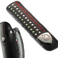 STRAP FOR BOOTS TATTINI LEATHER WITH ITALIAN FLAG IN CRYSTAL