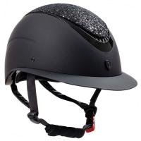 RIDING HELMET EQUESTRO MODEL GALAXY WITH WIDE VISOR AND CRYSTALS