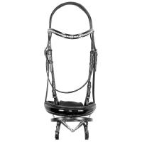 ENGLISH BRIDLE EQUESTRO SHAPED NEW CRYSTAL and RUBBER REINS