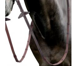 PRESTIGE E146 RUBBER REINS WITH 7 STOPPERS AND FANCY STITCHING - 2417