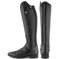 DERBY RIDING BOOTS IN BLACK LEATHER WITH ZIP AND LACES