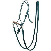 HKM ROPE HALTER WITH REINS STRASS MODEL
