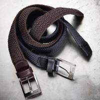 ELASTIC VOWEN BELT UNISEX EQUILINE ONE WITH END PARTS IN LEATHER
