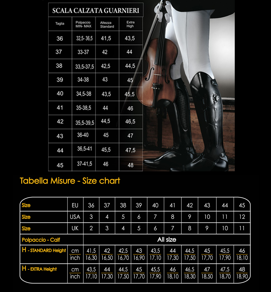 Veredus Horse Boots Size Chart