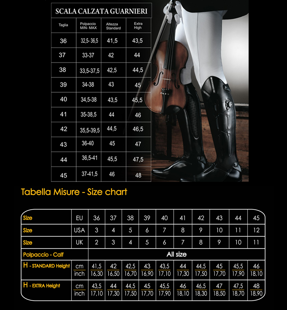 Veredus Size Chart