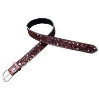 POOL’S WESTERN LEATHER BELT model INTARSI WHITE FLOWER