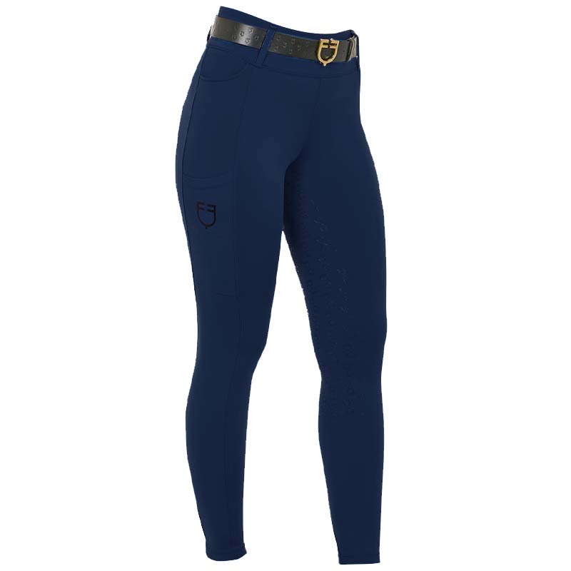 Equestro Women’s Riding Leggings w/Full-Grip, High waist, Belt loops - 9765