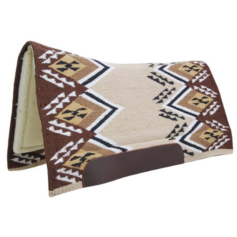 Western Saddle Pad Pool’s TEXAS in wool and felt, leather inserts - 5088