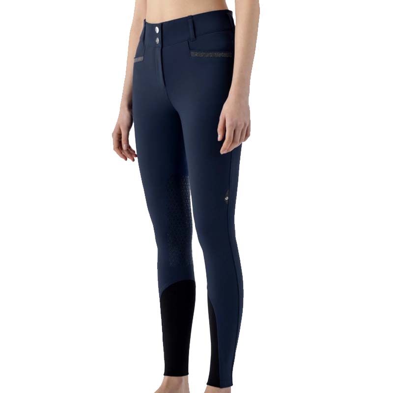 Equiline women's breeches crystalef gull grip w/high waist and glitter - 3819