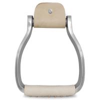 ALUMINUM WESTERN STIRRUPS WITH LEATHER COVERED PLATFORMS
