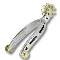 STAINLESS STEEL WESTERN SPURS WITH BRASS INSERTS