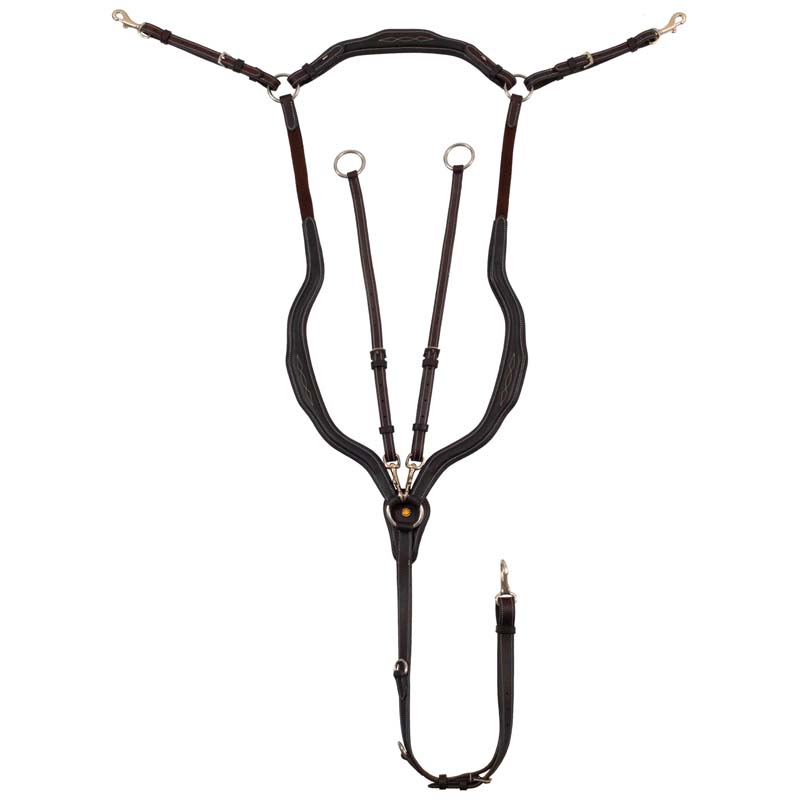 Equestro English Breastplate with Removable Martingale in Leather - 2631
