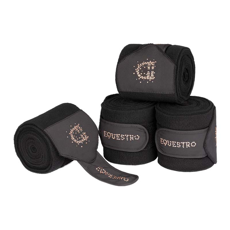 Equestro fleece bandages with rhinestones - set of 4