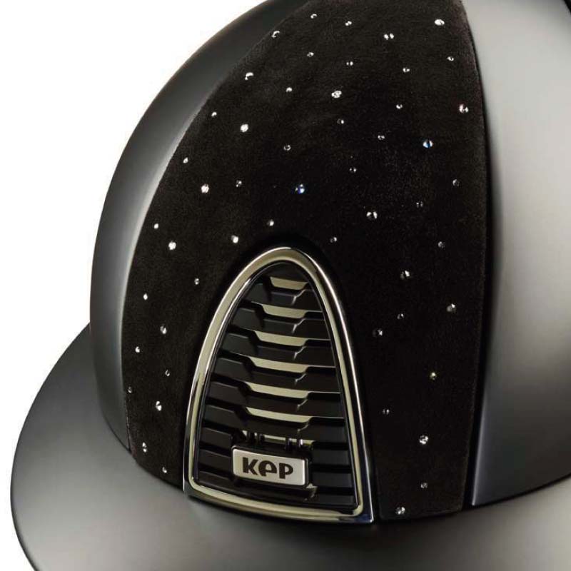 Kep italia cromo 2.0 textile riding helmet w/swarovski and suede - goccia collection - 3434