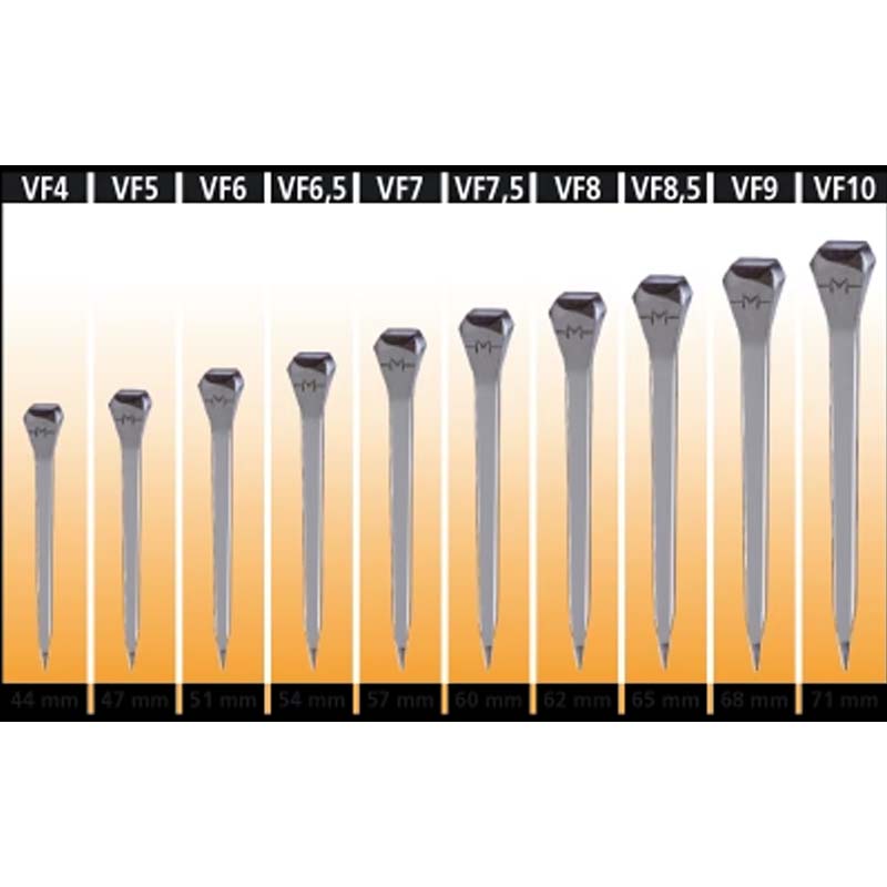 Pack 250 pcs. Mondial nails - VF6 measure 50 mm - 1189